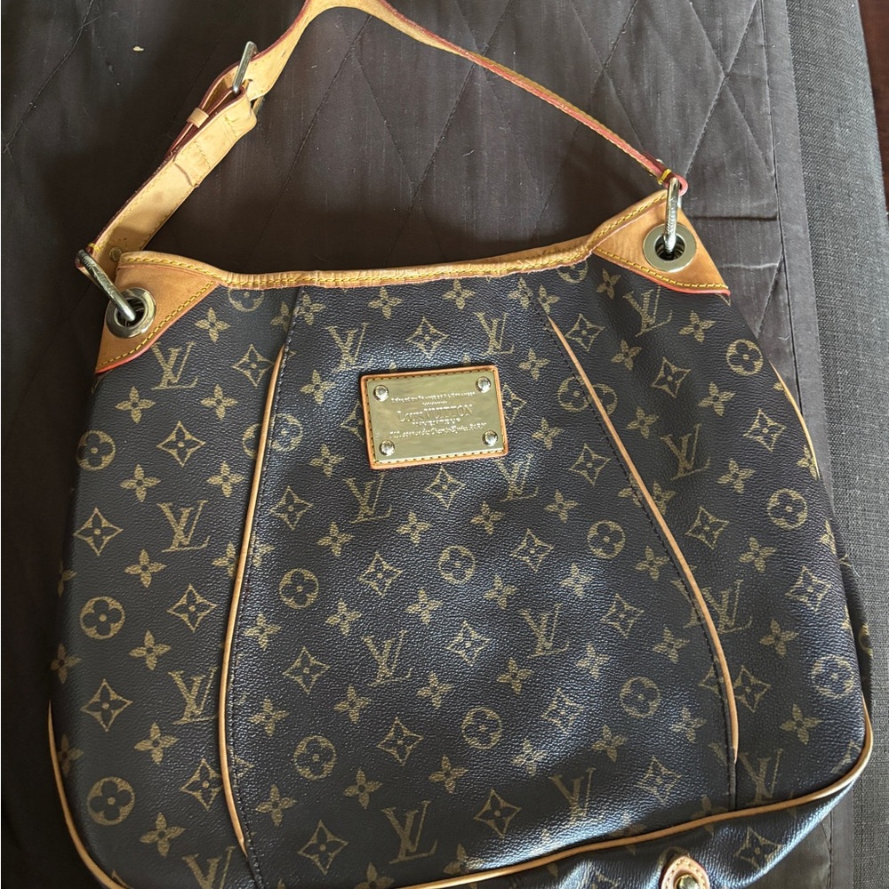 Louis Vuitton Brown Monogram Shoulder Bag with Gold Hardware